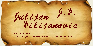 Julijan Milijanović vizit kartica